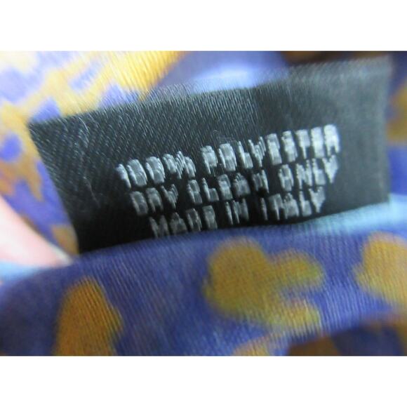 VTG Cejon Blue & Gold Paisley Print Scarf Made in Italy 60" Long x 15" Wide - Picture 6 of 6